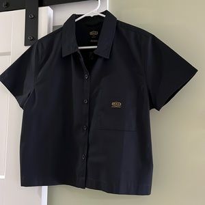 RVCA button up crop top Sz M